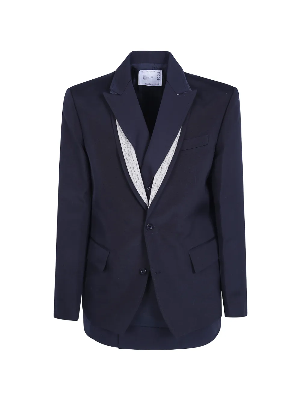 sacai layered silk blazer - Blu