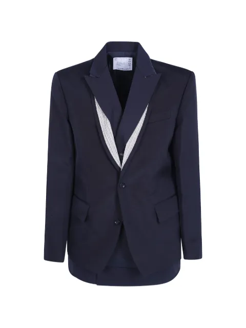 sacai layered silk blazer