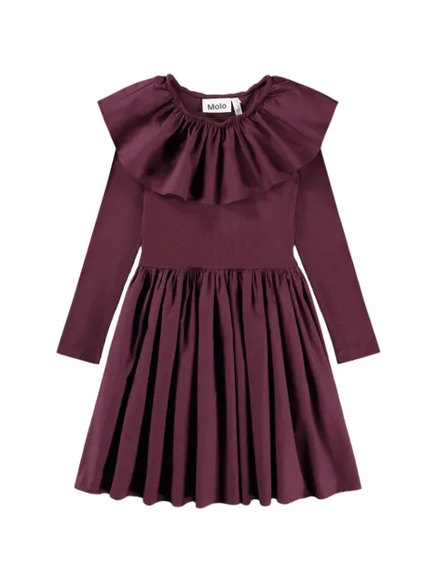 Molo Cille ruffled-collar long-sleeve mini dress