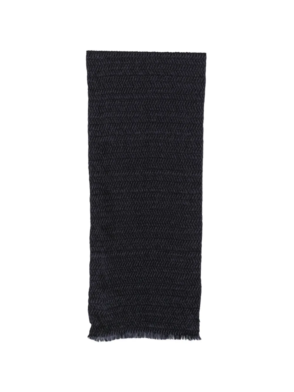 Giorgio Armani crinkled-finish fringed scarf - Nero