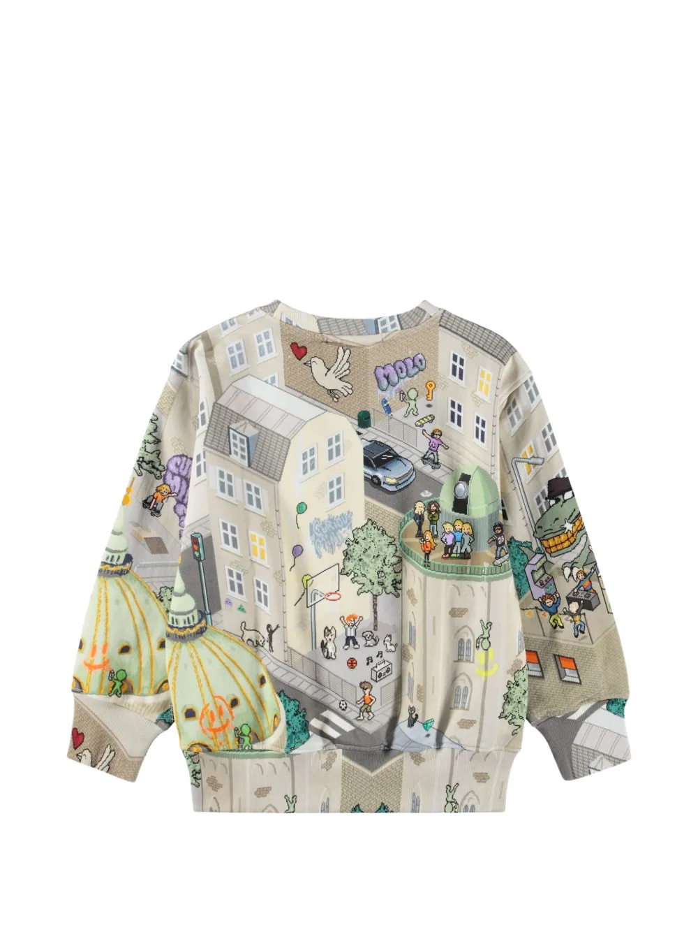 Molo Katoenen trui met pixel-print Beige