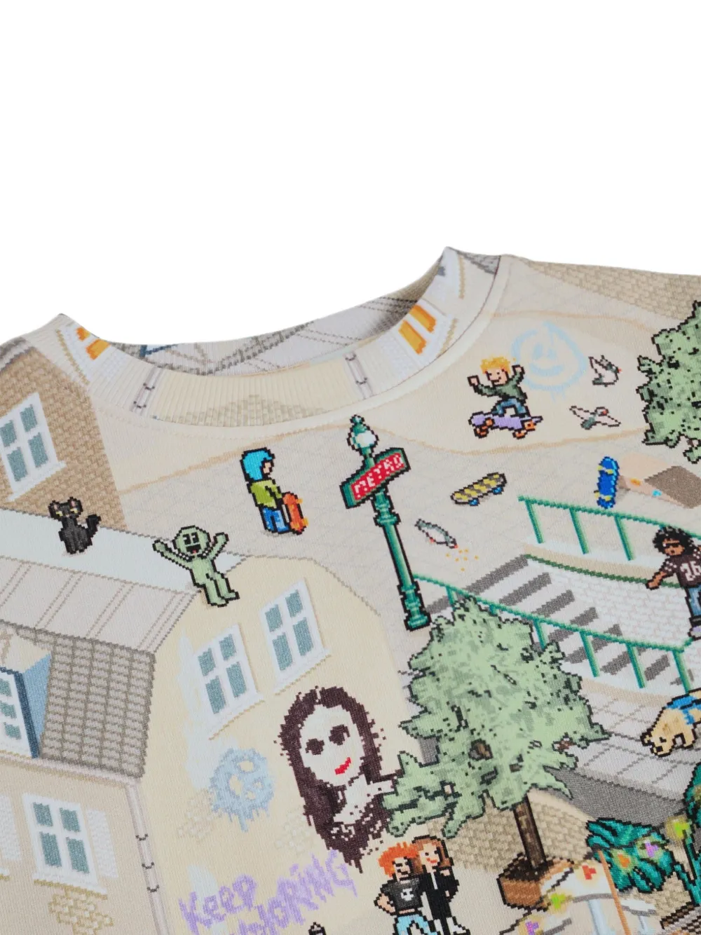 Molo Katoenen trui met pixel-print Beige