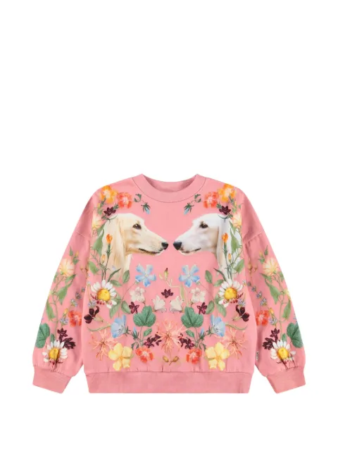 Molo dog-print floral-pattern sweater