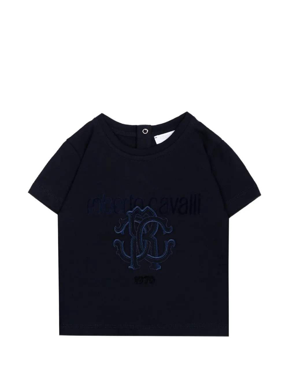 Roberto Cavalli Junior logo-embroidered T-shirt - Blu