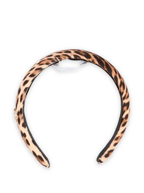 Roberto Cavalli Junior leopard-print logo-plaque headband