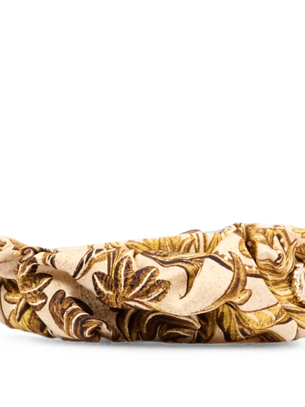 Roberto Cavalli Junior Haarband met bloemen-print en ruches Beige