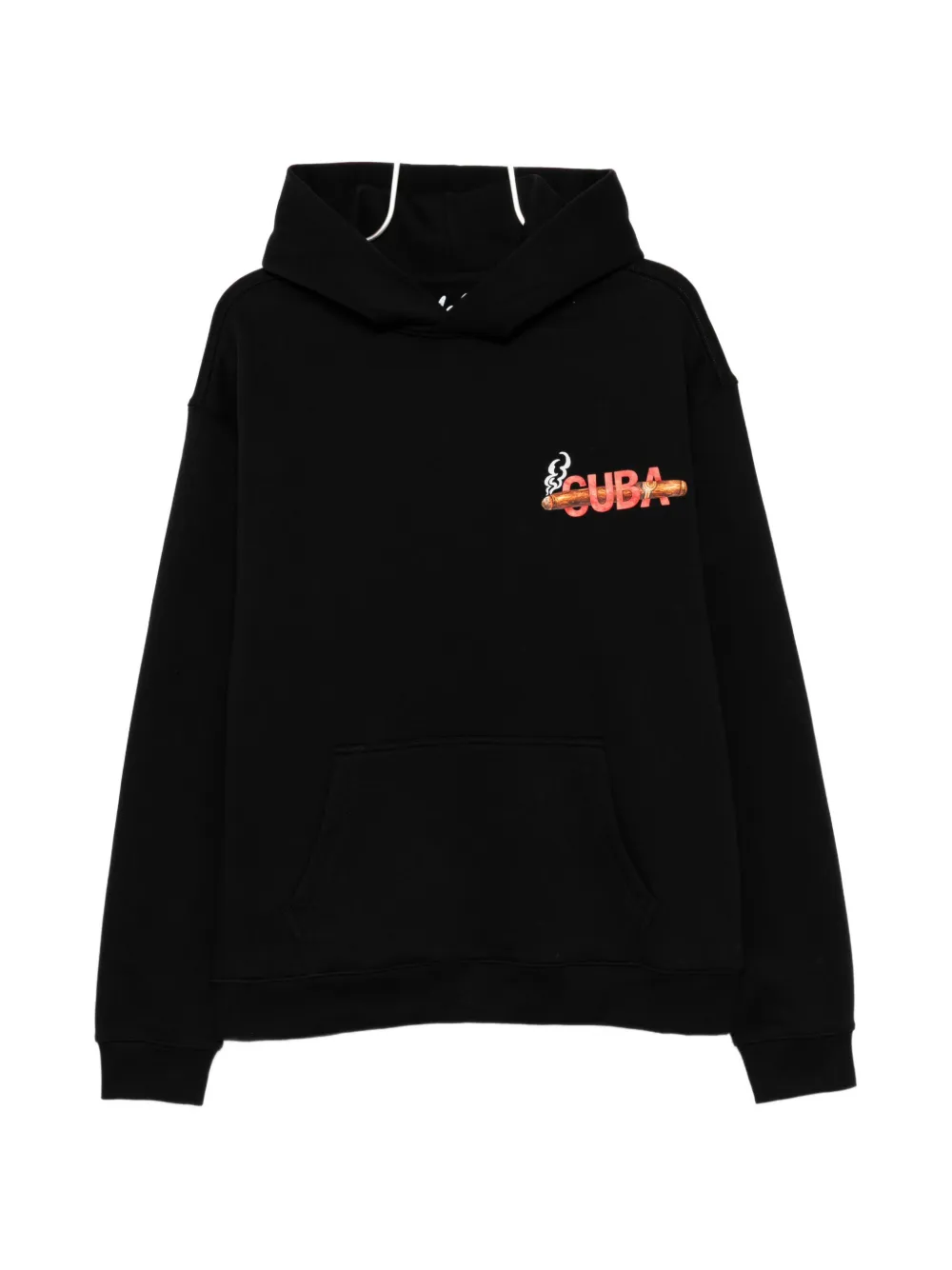 Melt graphic-print pouch-pocket hoodie - Schwarz