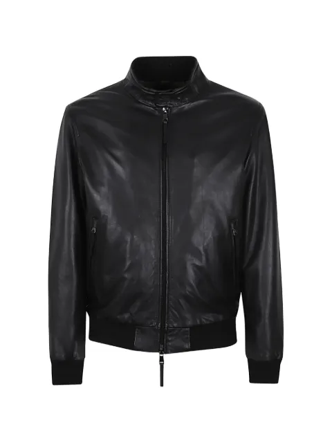 Sword zip-up leather jacket