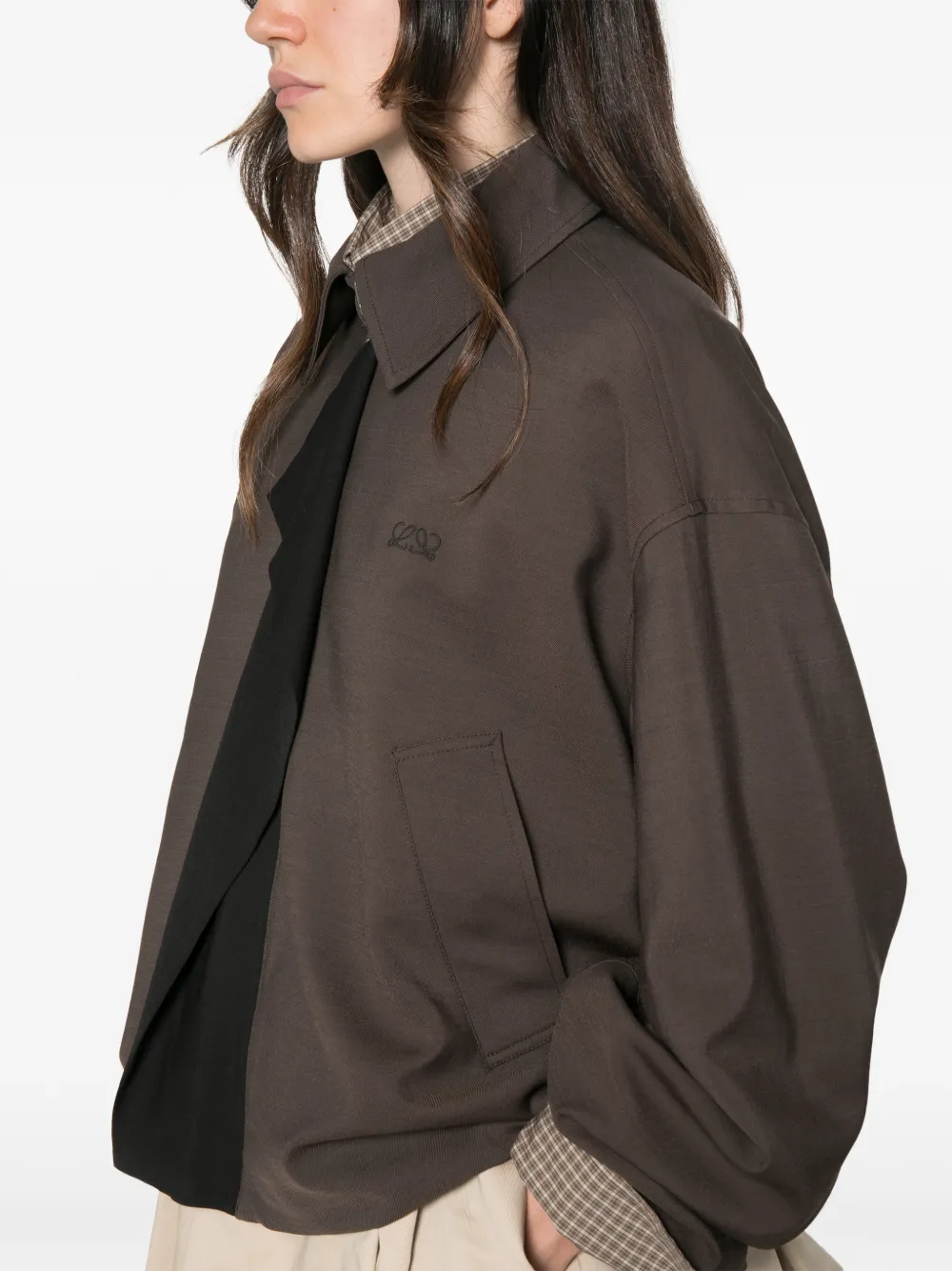 LOEWE Jack met geborduurd logo Bruin