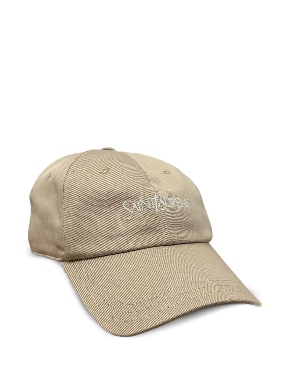 Saint Laurent logo cap in cotton gabardine - Neutrals