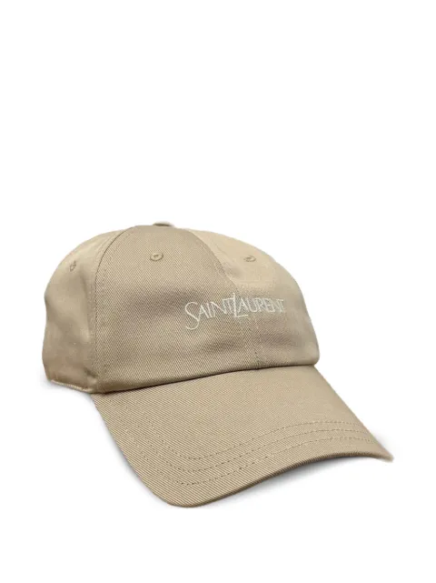 Saint Laurent logo cap in cotton gabardine