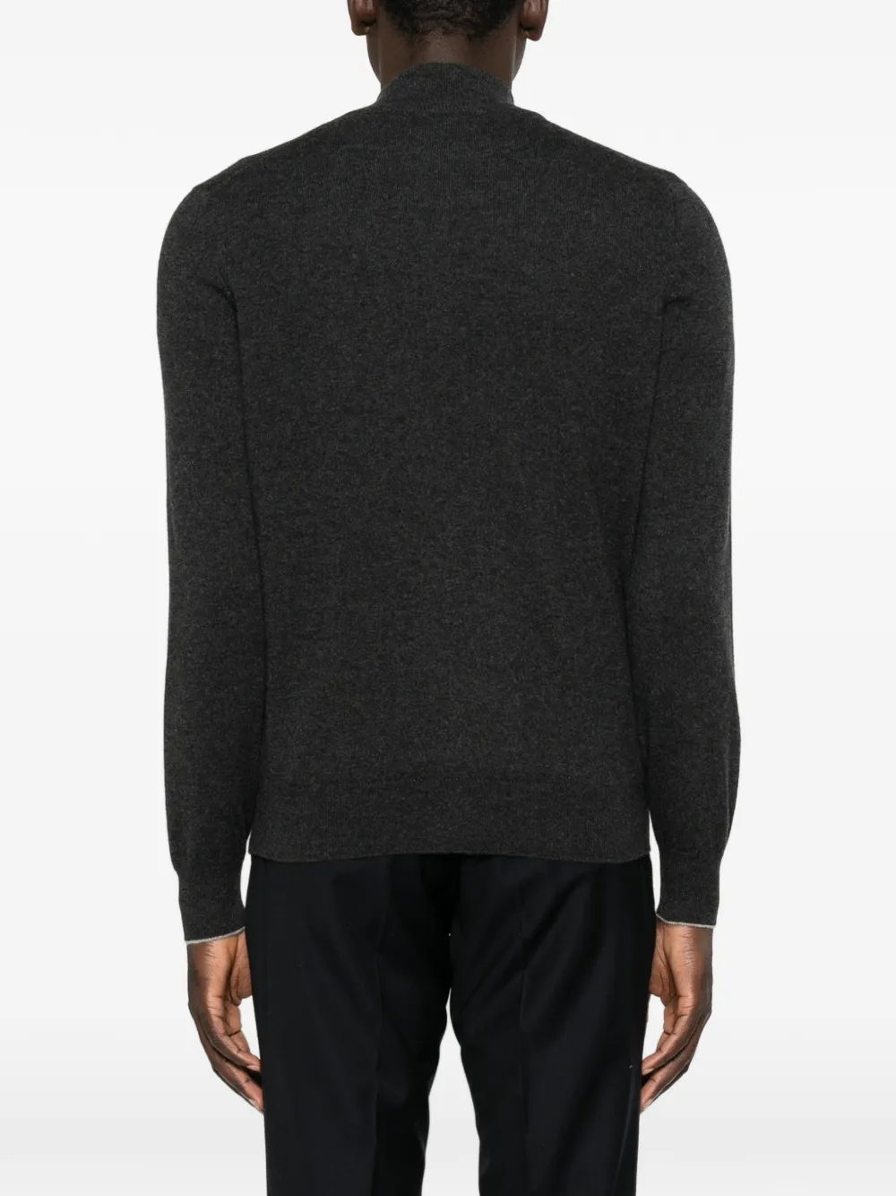 Brunello Cucinelli Trui met halve rits Grijs
