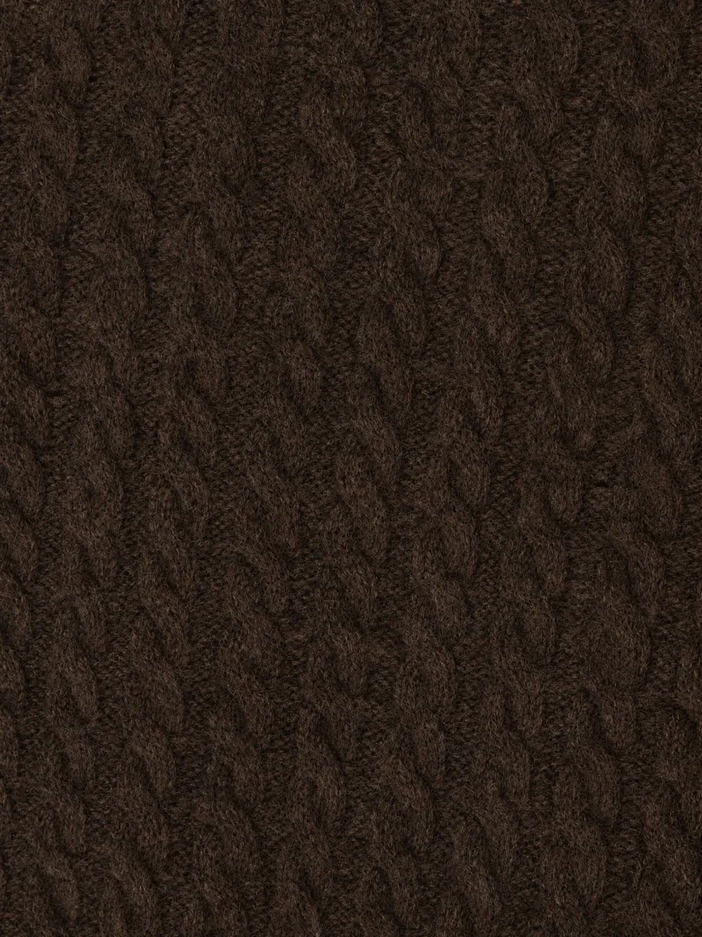 ROTATE BIRGER CHRISTENSEN Kabelgebreide trui met logopatch Bruin
