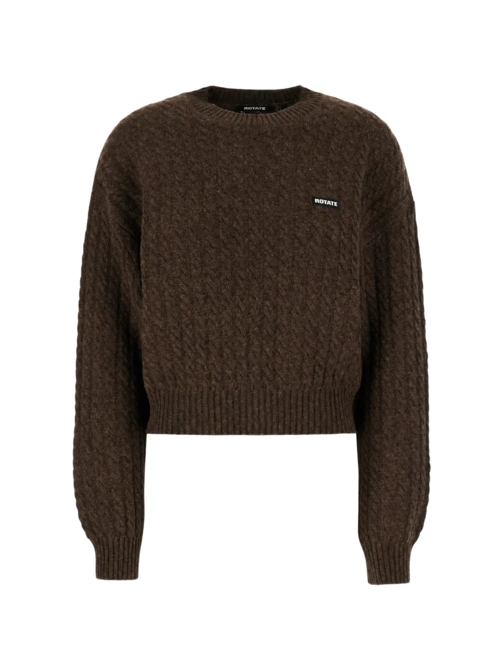 ROTATE BIRGER CHRISTENSEN cable-knit logo-patch sweater - Braun