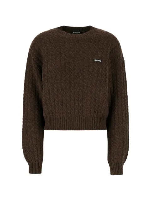 ROTATE BIRGER CHRISTENSEN kabelstrikket sweater med logomærke