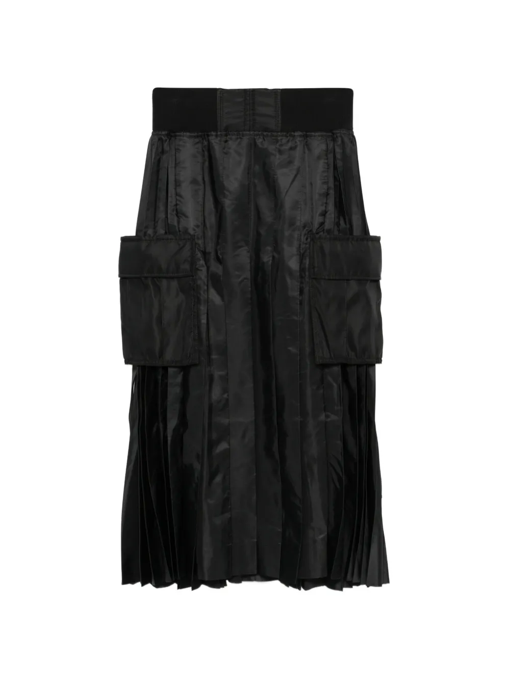 sacai Gesteppter Midirock mit Falten - Schwarz