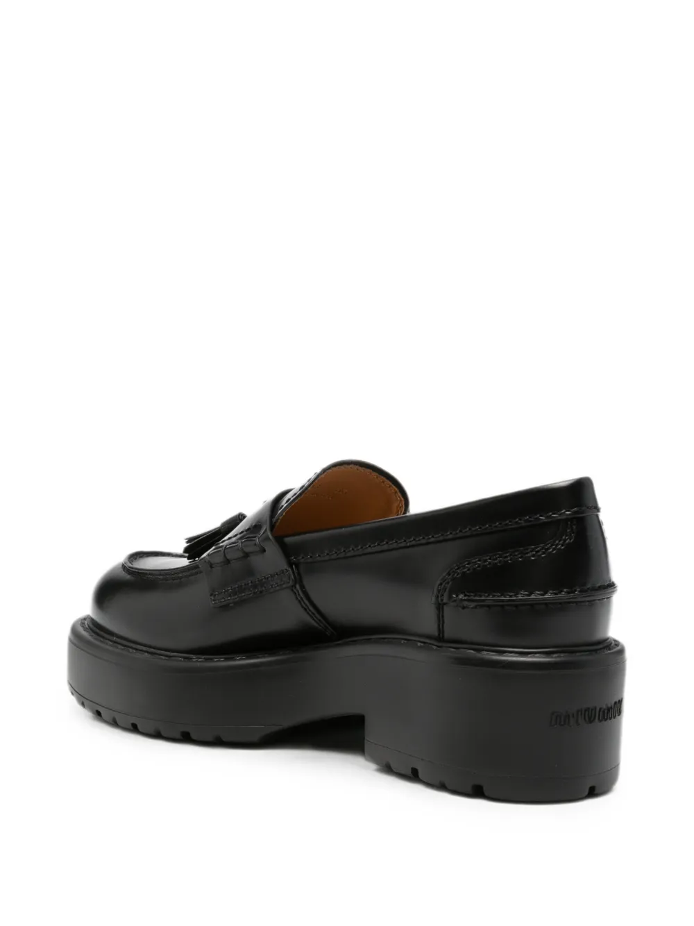 Miu tassel-detail loafers Zwart