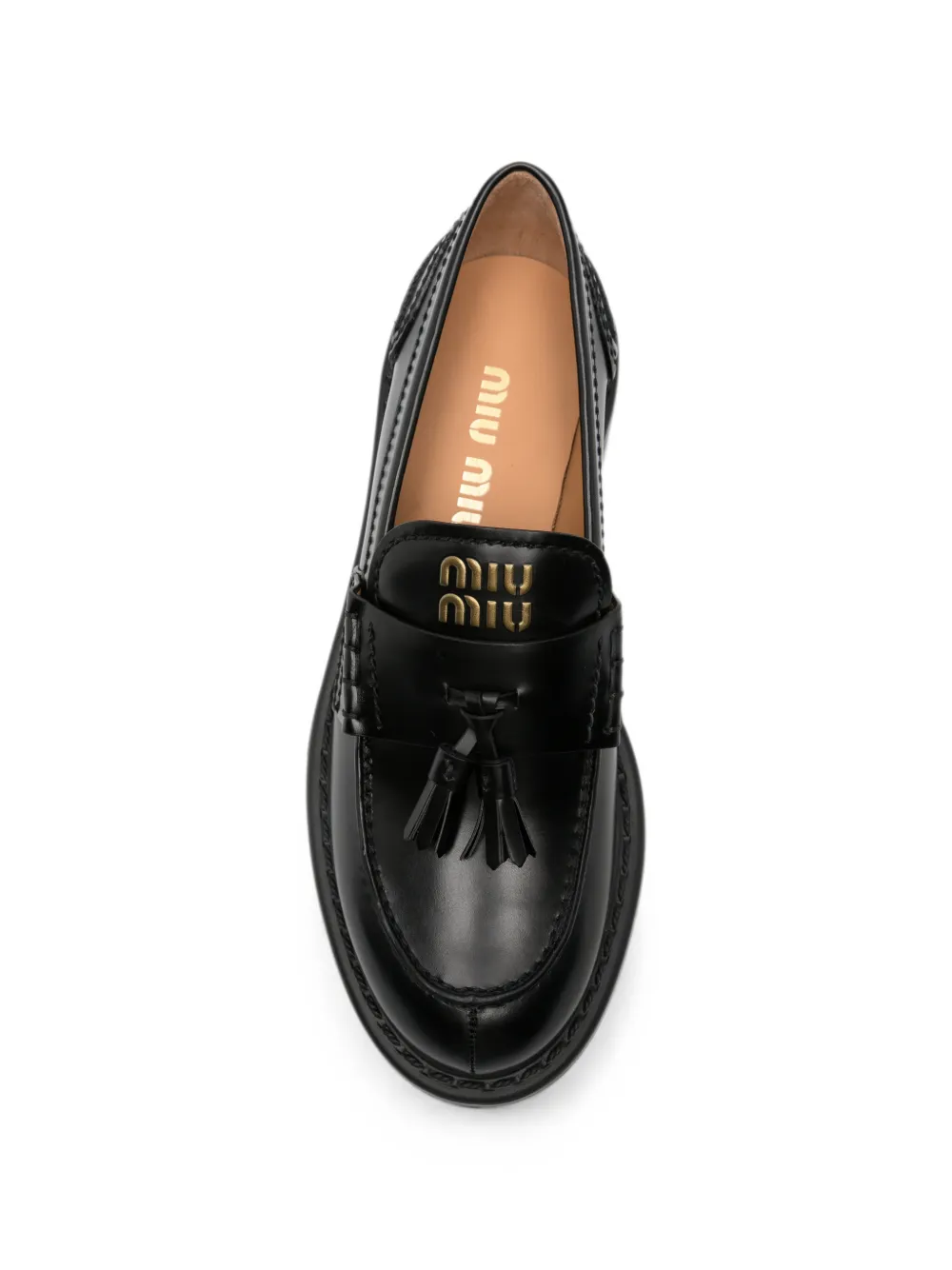 Miu tassel-detail loafers Zwart