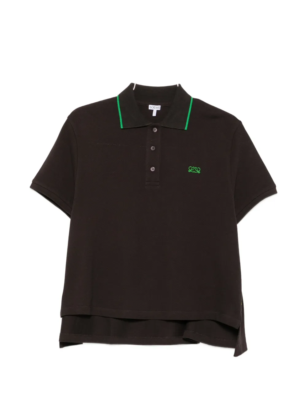 LOEWE logo-embroidered tipped polo shirt - Black