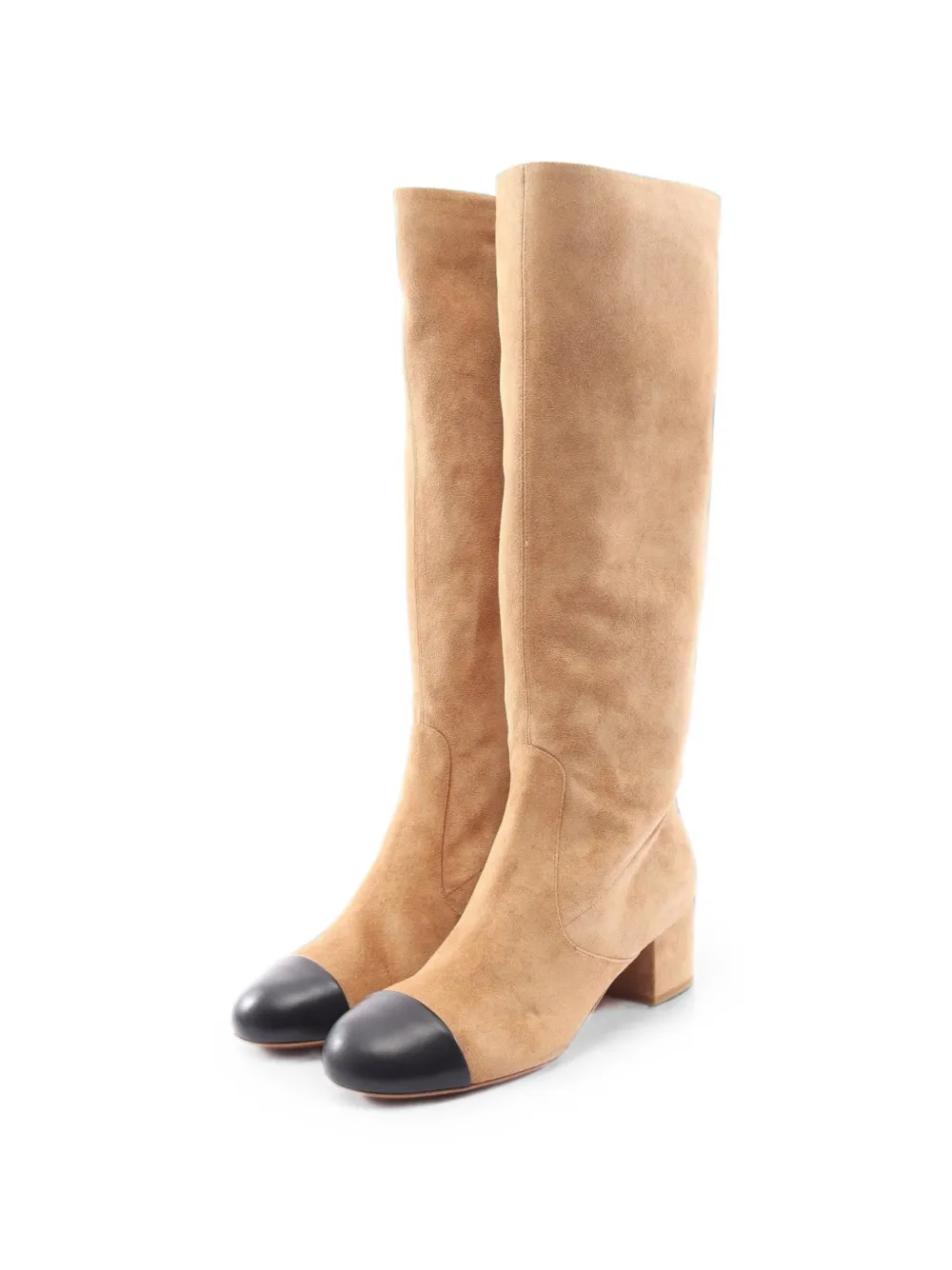 CHANEL Pre-Owned 1986-1988 Coco Mark cap-toe knee-high boots - Neutrals