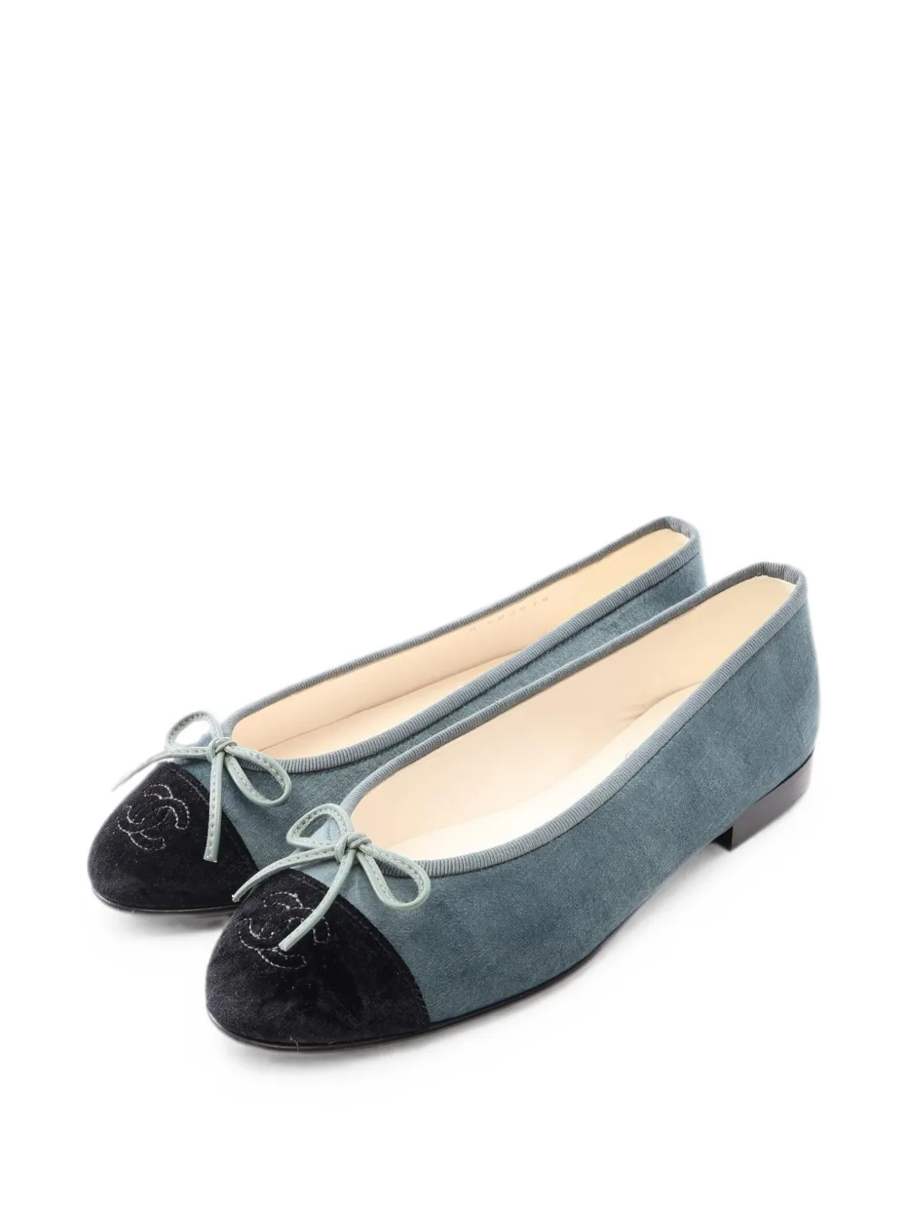 CHANEL Pre-Owned 1986-1988 CC-logo ballet flats - Green