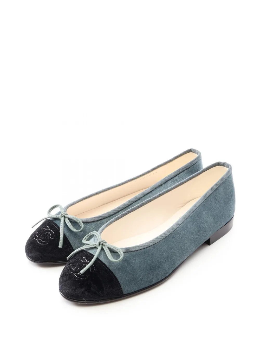 CHANEL Pre-Owned 1986-1988 CC-logo ballet flats - Grün