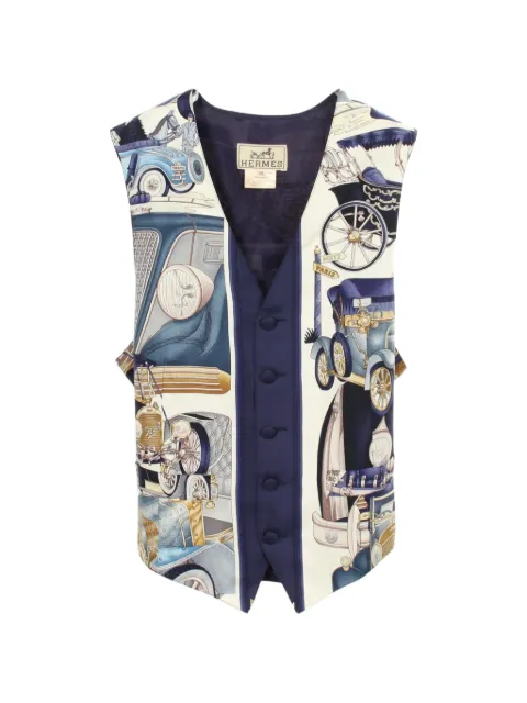 Hermès Pre-Owned 2010s automobile-print waistcoats
