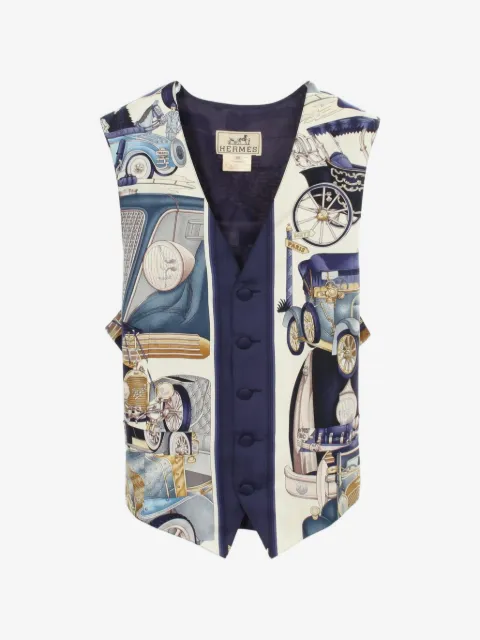 Hermès Pre-Owned 2010s automobile-print waistcoats