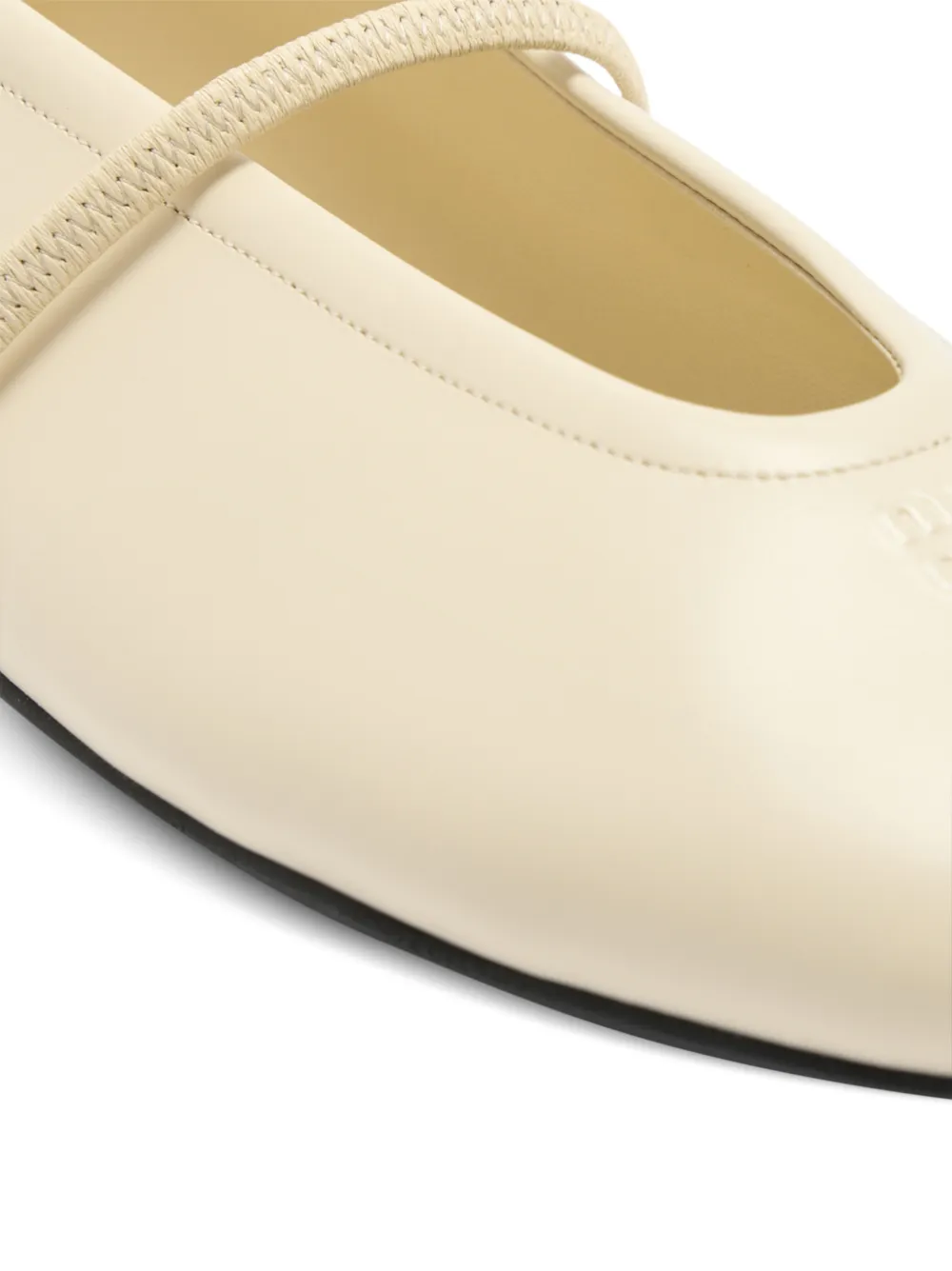 Miu logo-embossed ballet flats Beige