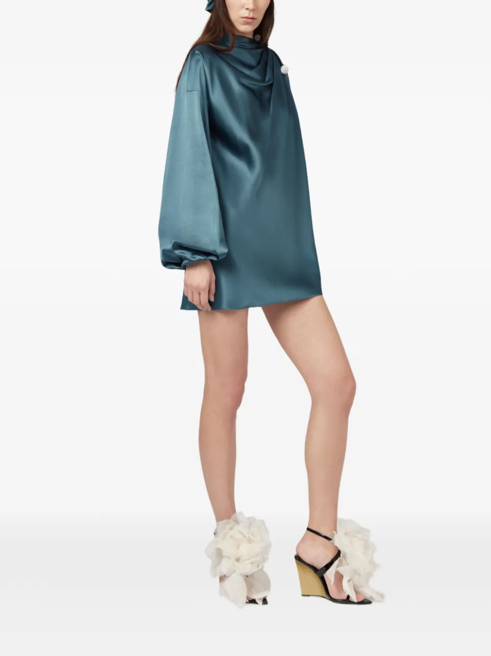 Giuseppe Di Morabito Mini-jurk met ballonmouwen Blauw
