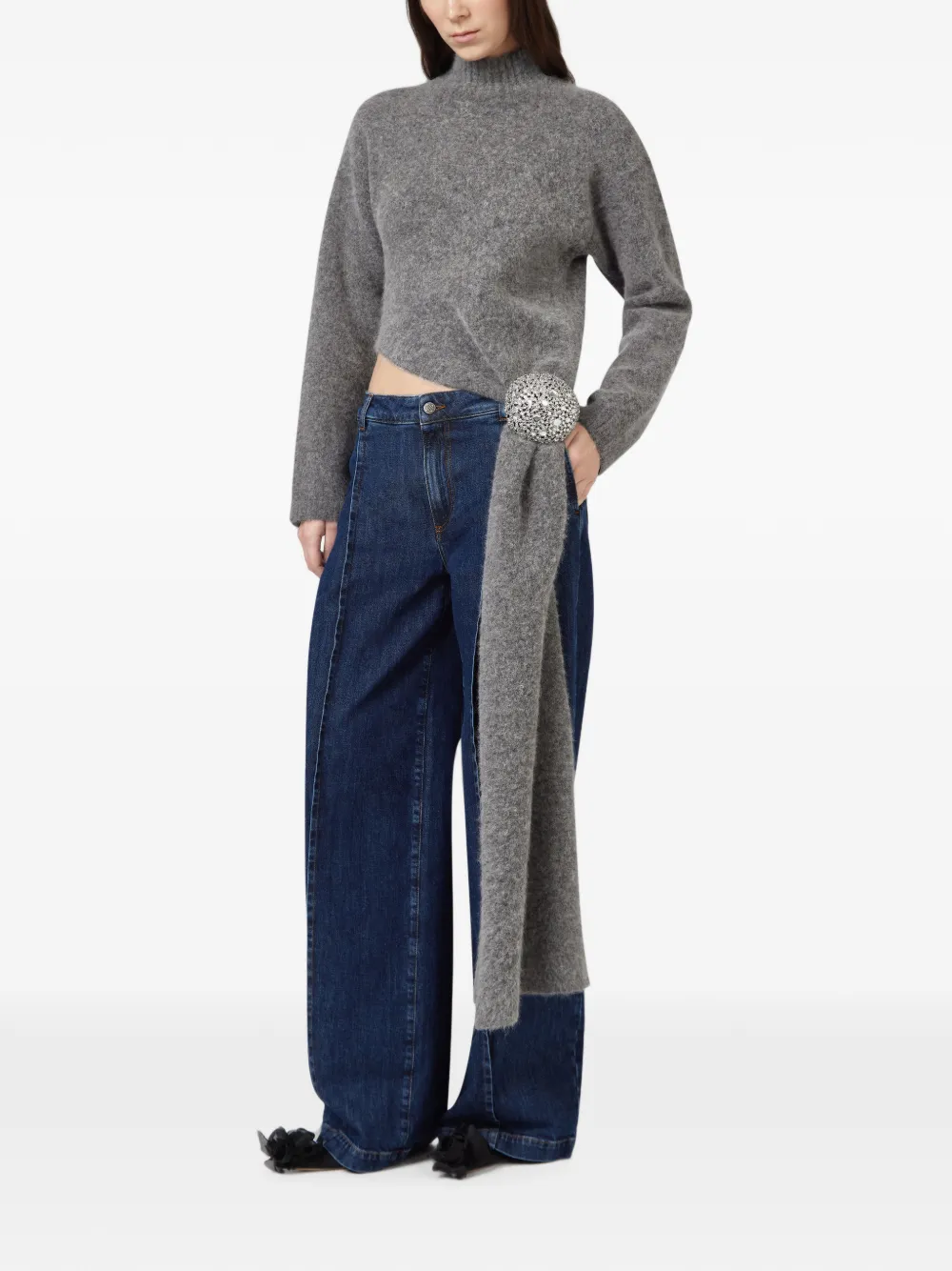 Giuseppe Di Morabito crystal-embellished asymmetric sweater