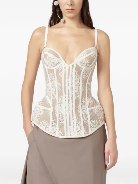 Giuseppe Di Morabito top estilo corset con paneles y capa de encaje
