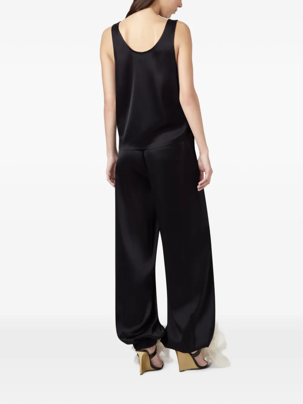 Giuseppe Di Morabito crystal-embellished ruched top Zwart