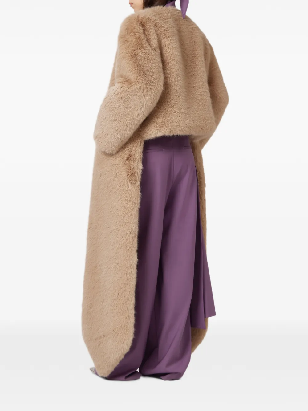 Giuseppe Di Morabito Jas met imitatiebont open voorkant en lange mouwen Beige