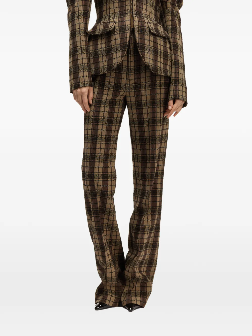 Giuseppe Di Morabito pantalon de tailleur à carreaux - Marron Giuseppe Di Morabito pantalon de tailleur à carreaux - Marron
