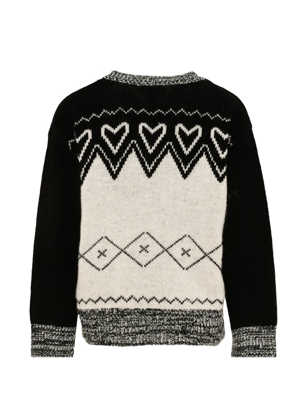 Molo Griselda intarsia gebreide trui met hart-patroon Zwart