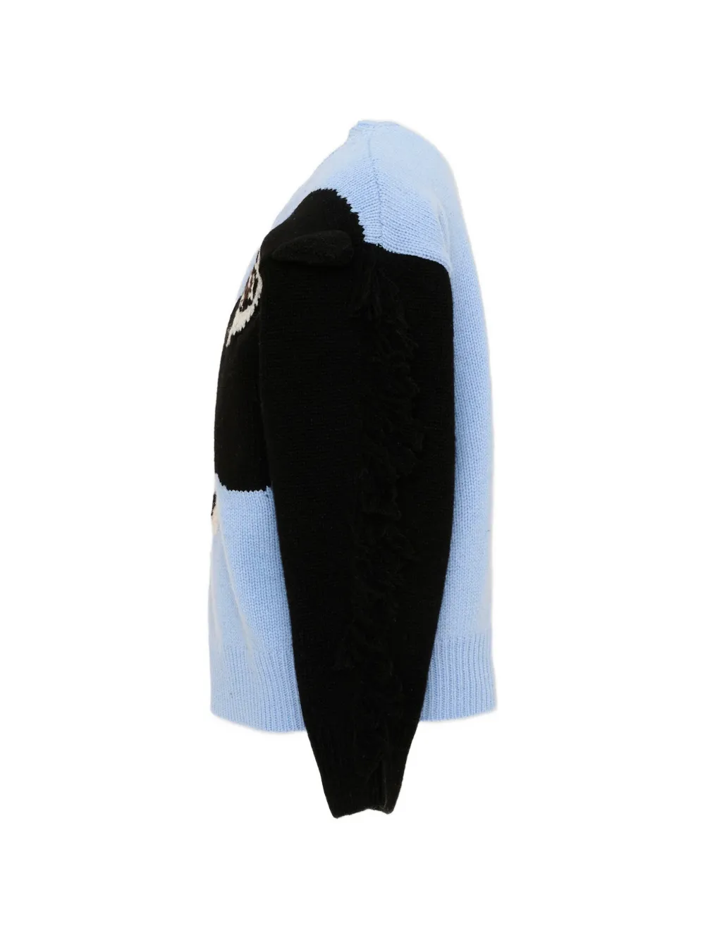 Molo Griselda trui met paard-intarsia en franje Blauw