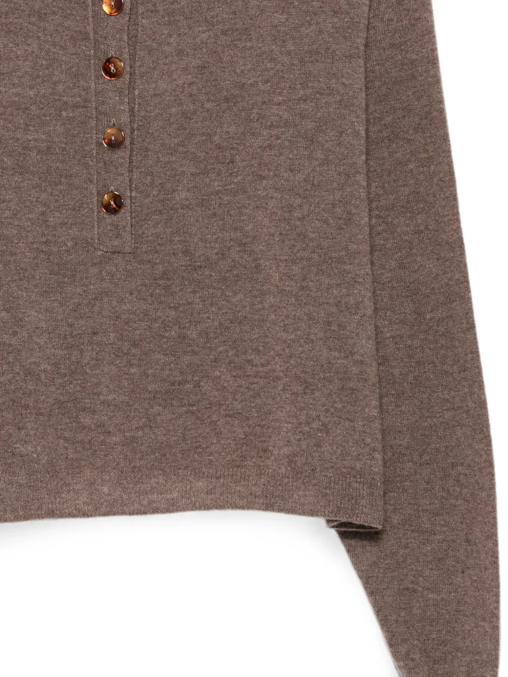 Alysi Cropped vest met knoopsluiting Bruin