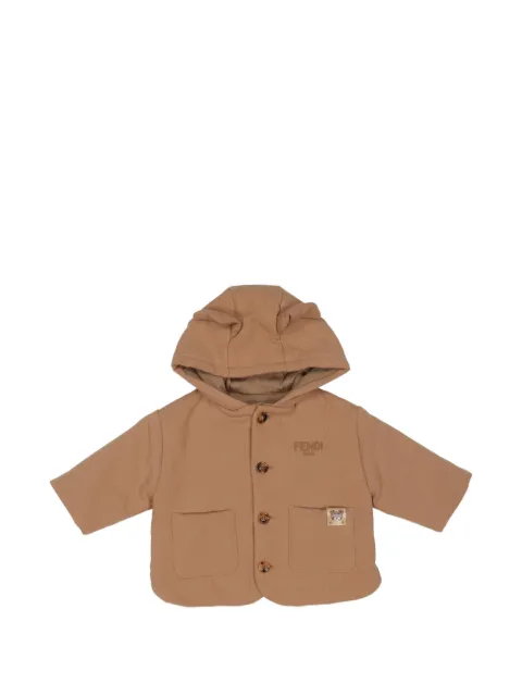 Fendi Kids chamarra con capucha y orejas de oso