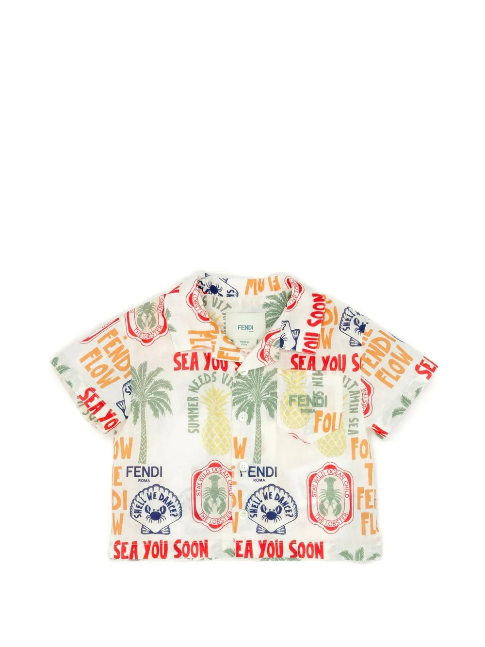 Fendi Kids Camicia con stampa grafica - Toni neutri