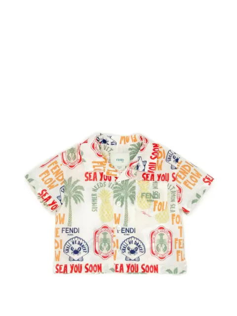 Fendi Kids graphic-print button-up shirt