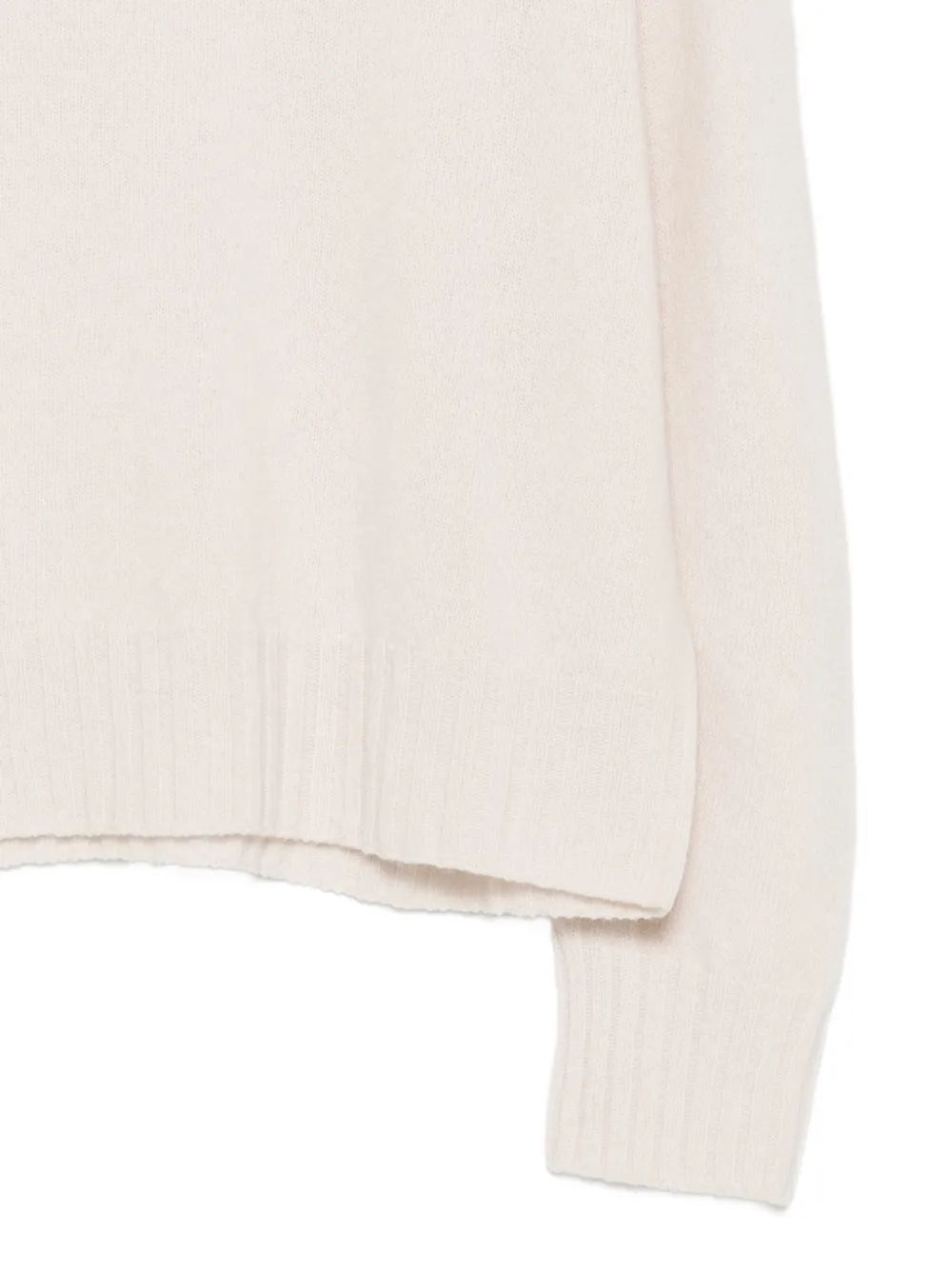 Alysi Trui met ronde hals en geribbelde afwerking Beige