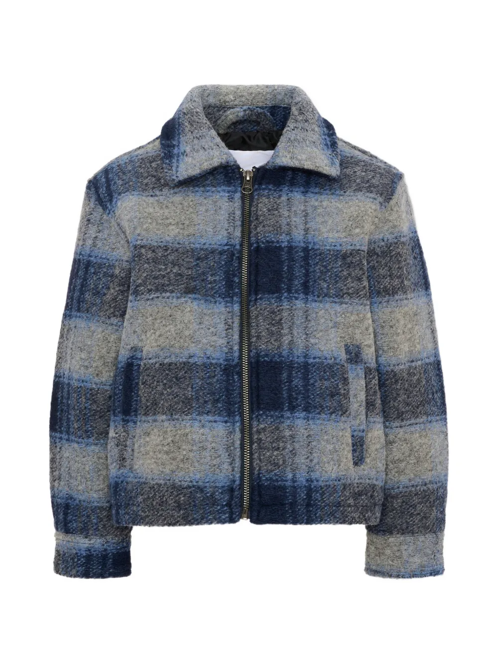 Molo Hutton check-pattern zip-up jacket | Blue | Image 1