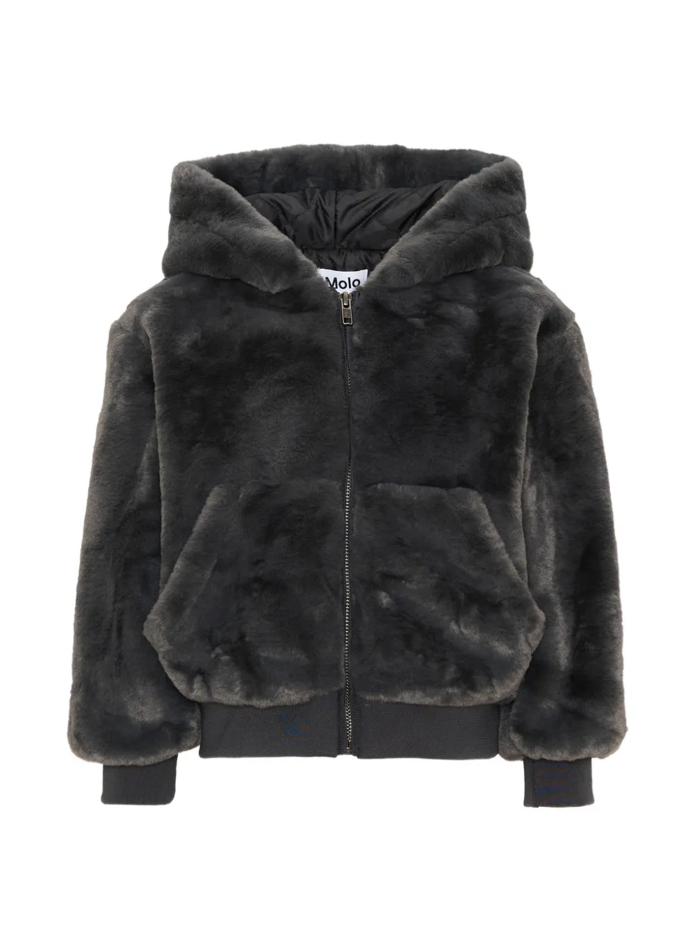 Molo Maya faux-fur hooded jacket - Grigio