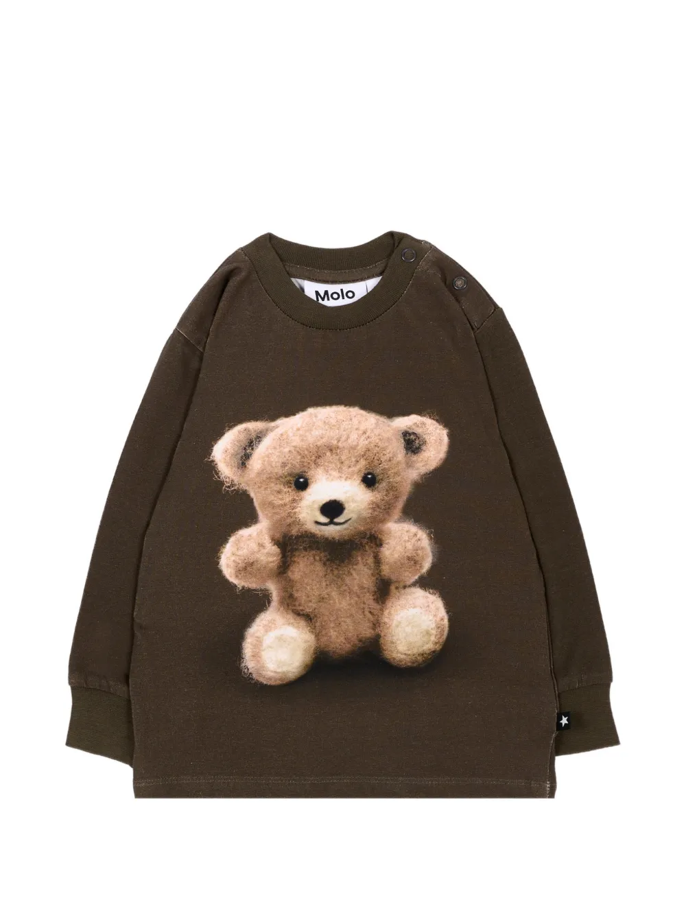 Molo Eloy teddy bear-print long-sleeve T-shirt - Marrone