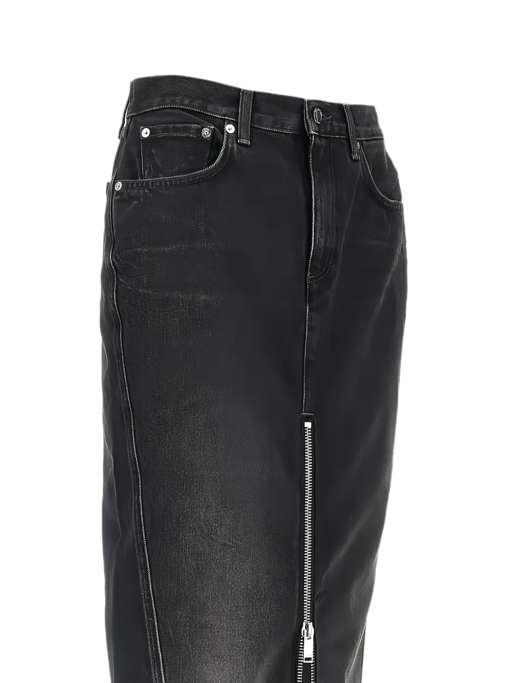 Haikure Denim midi-rok Zwart