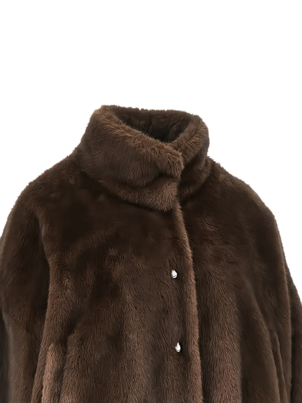 Weekend Max Mara Jack met trechterhals en imitatiebont Bruin