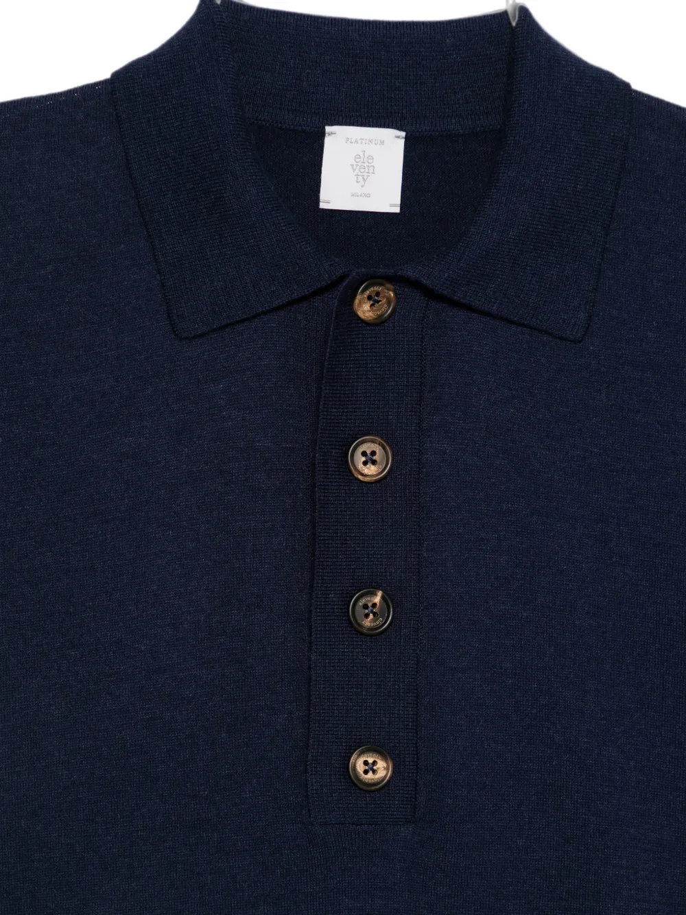 Eleventy Poloshirt met lange mouwen Blauw