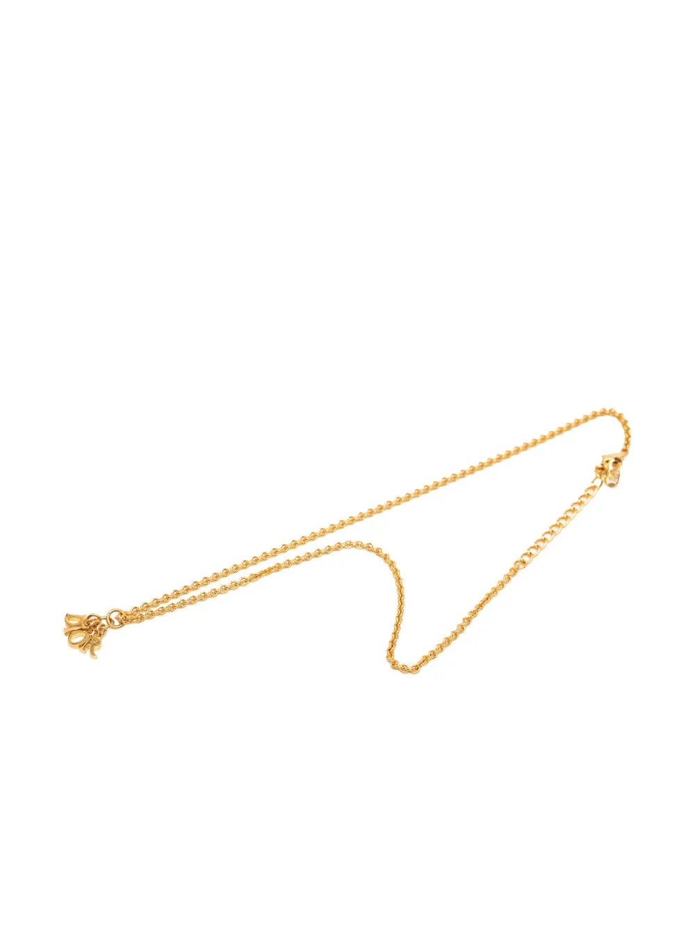 Christian Dior Pre-Owned Collana placcata oro con logo pendente 2000-2026