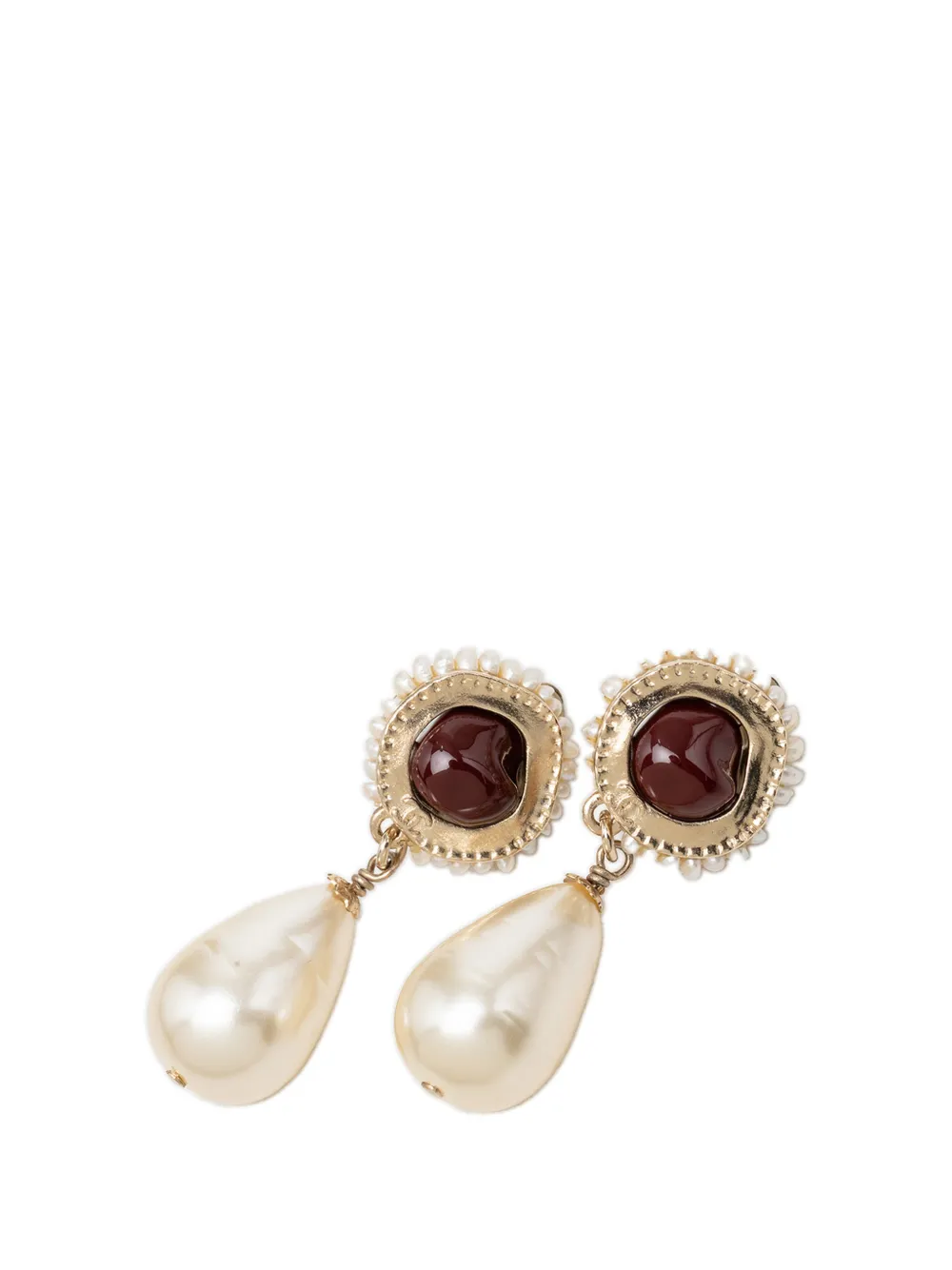 CHANEL Pre-Owned 2013 Gold Plated Faux Pearl Drop Clip On Earrings costume earrings